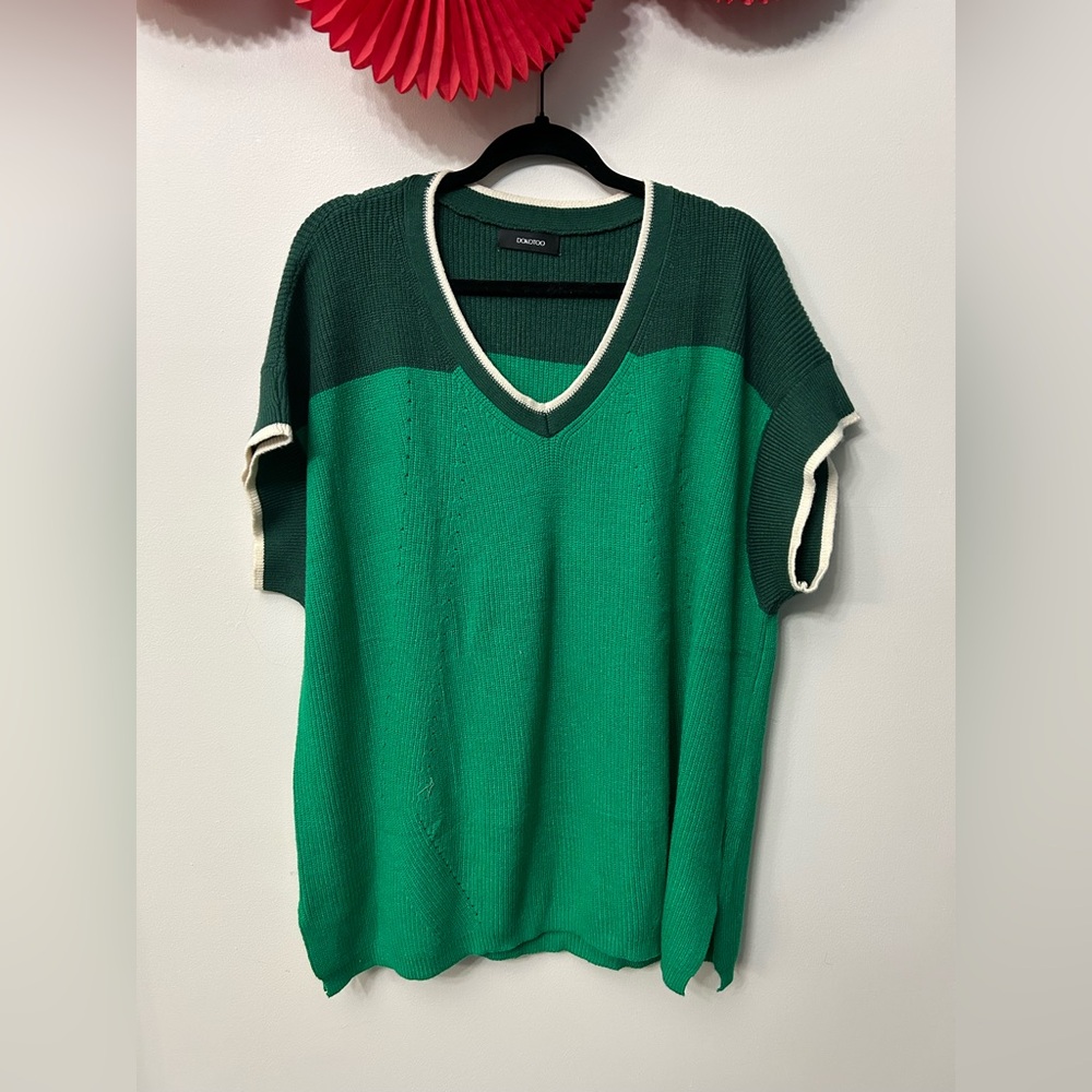 Colorblock V-Neck sweater Knit Top